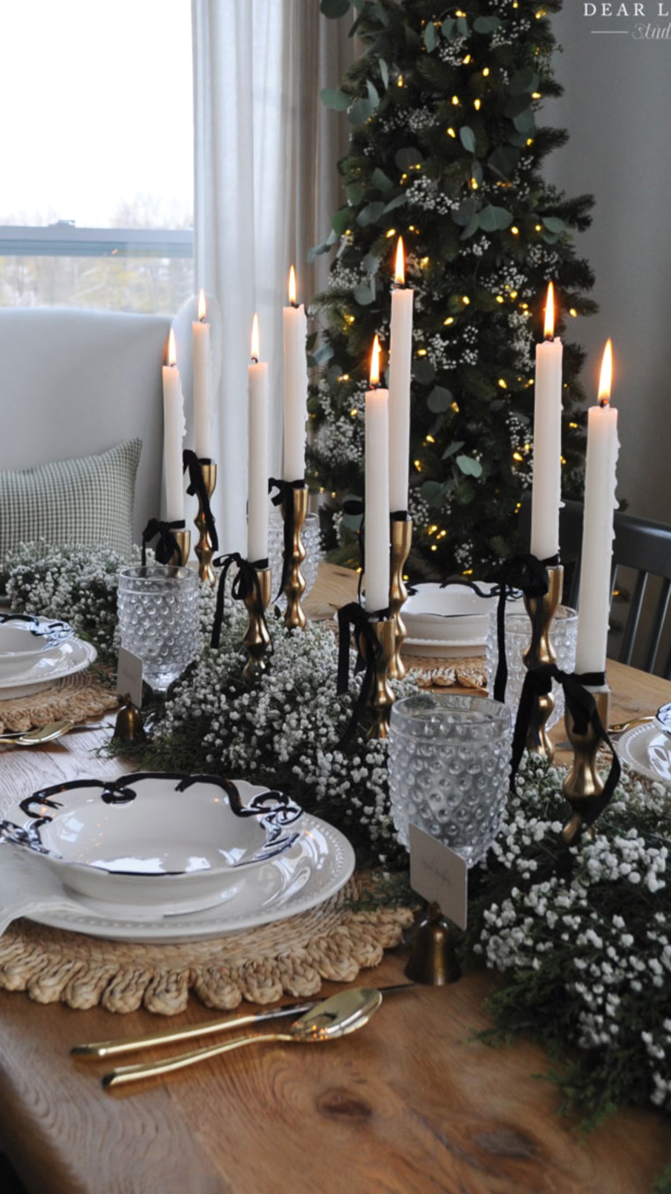 We’ve got a simple Christmas table setting up on the blog featuring a faux garland with some fresh baby’s breath sprinkled in! 

#LTKHome #LTKHoliday #LTKWatchNow