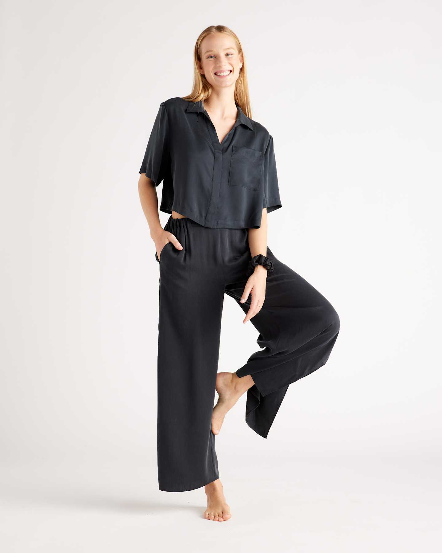 100% Washable Silk Button Up & Pants Pajama Set | Quince