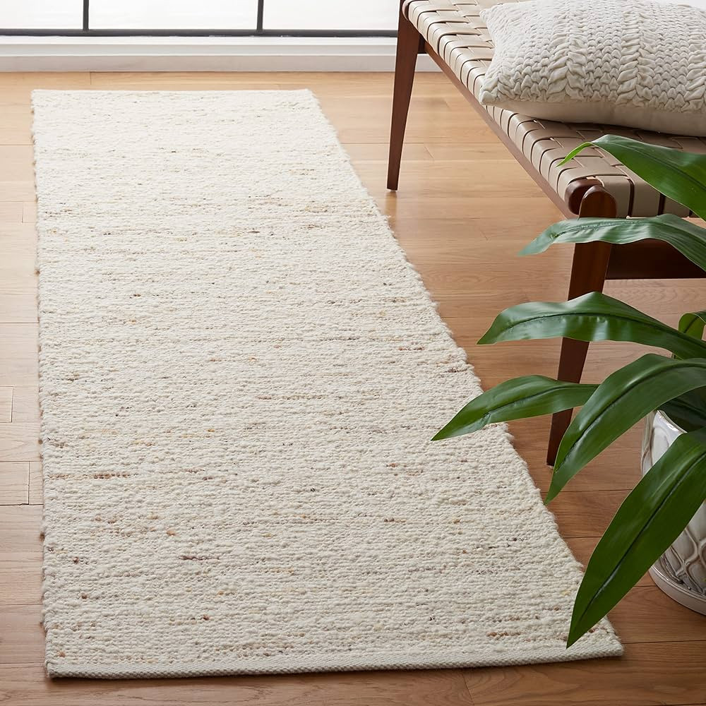 SAFAVIEH Natura Collection Runner Rug - 2'3" x 8', Ivory & Light Grey, Handmade Wool, Ideal for H... | Amazon (US)