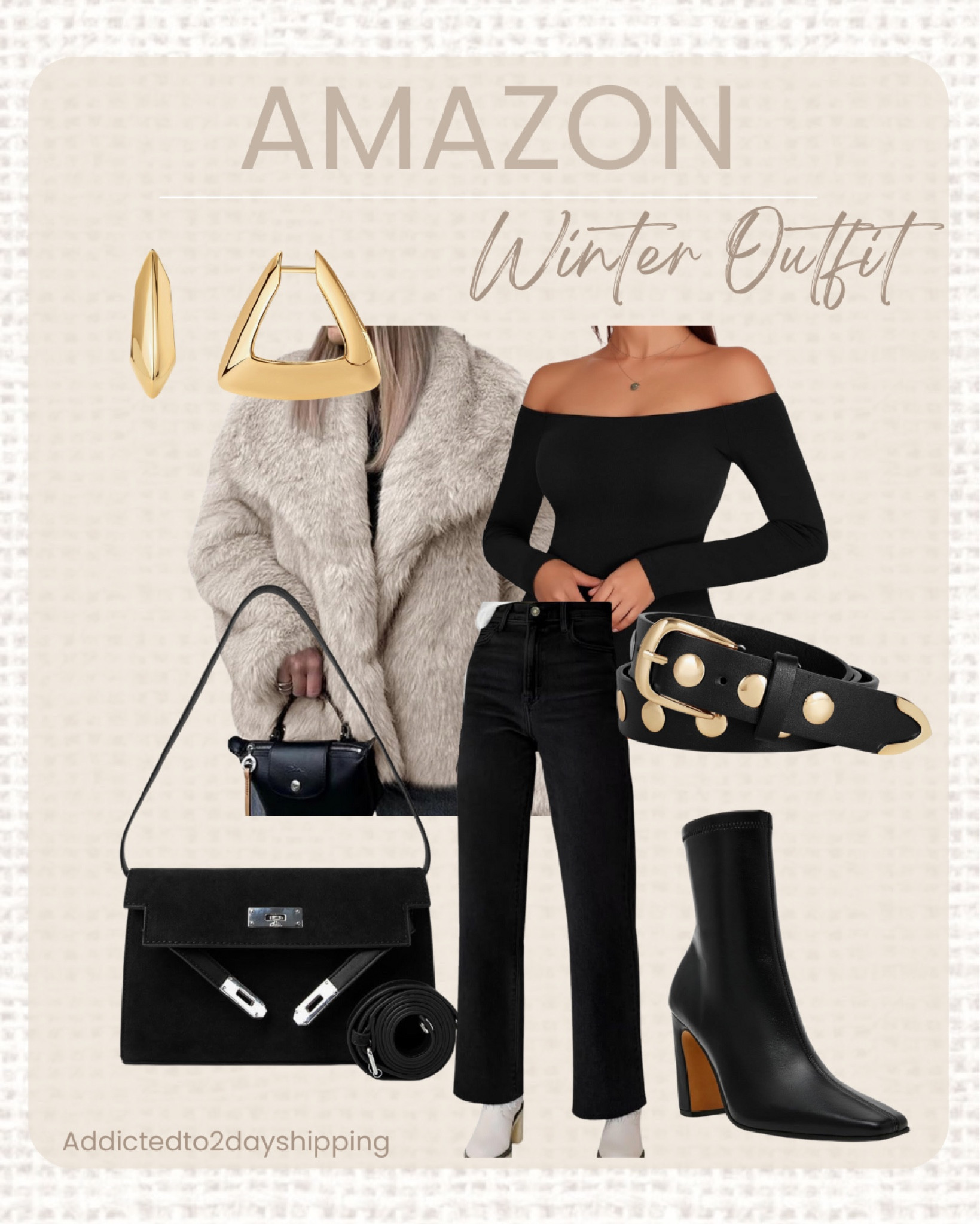 AMAZON- Winter Outfit

Sharing some winter outfit inspo and I love this one! Fur coats are very trendy right now! This would make such a cute date night look. U paired some black jeans with  black off the shoulder long sleeve body suit and a fur coat. I accessorized with some black ankle boots, a studded black and gold belt, a suede black handbag and gold triangle earrings.


#LTKStyleTip #LTKSeasonal #LTKFindsUnder50