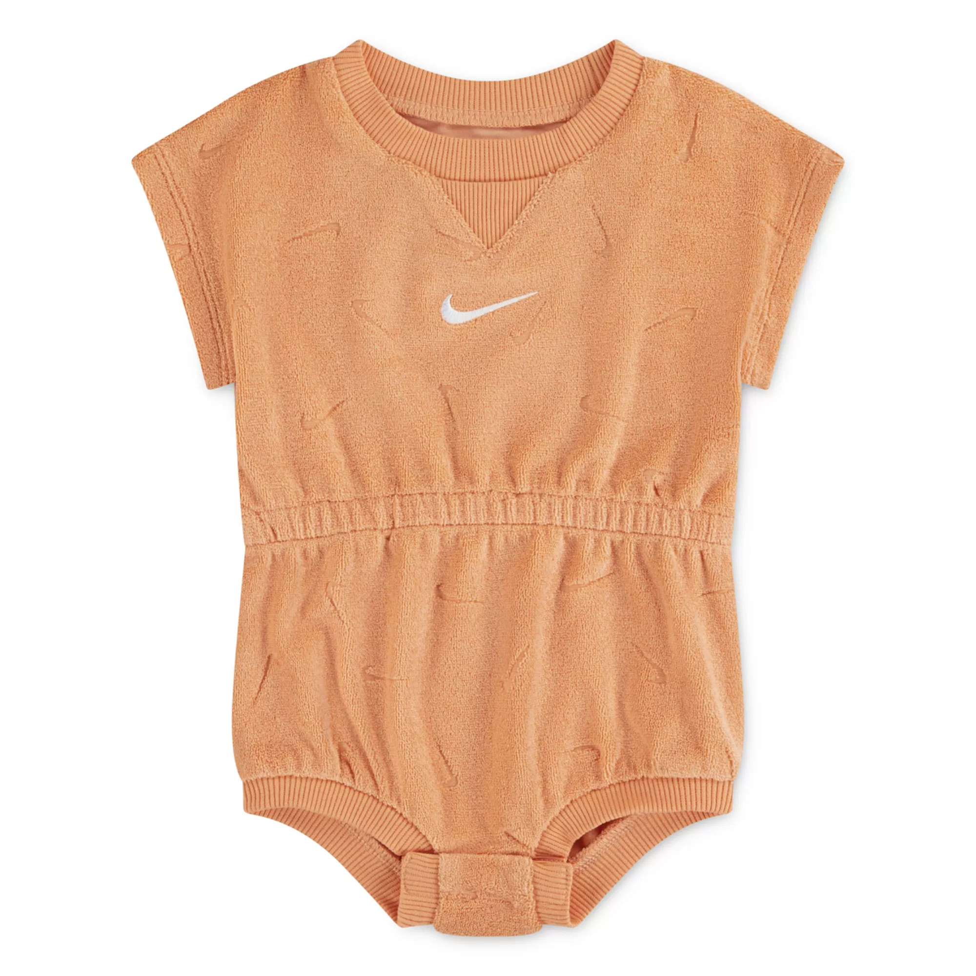 Newborn Baby Nike Jacquard Towel Terry Romper | Kohl's