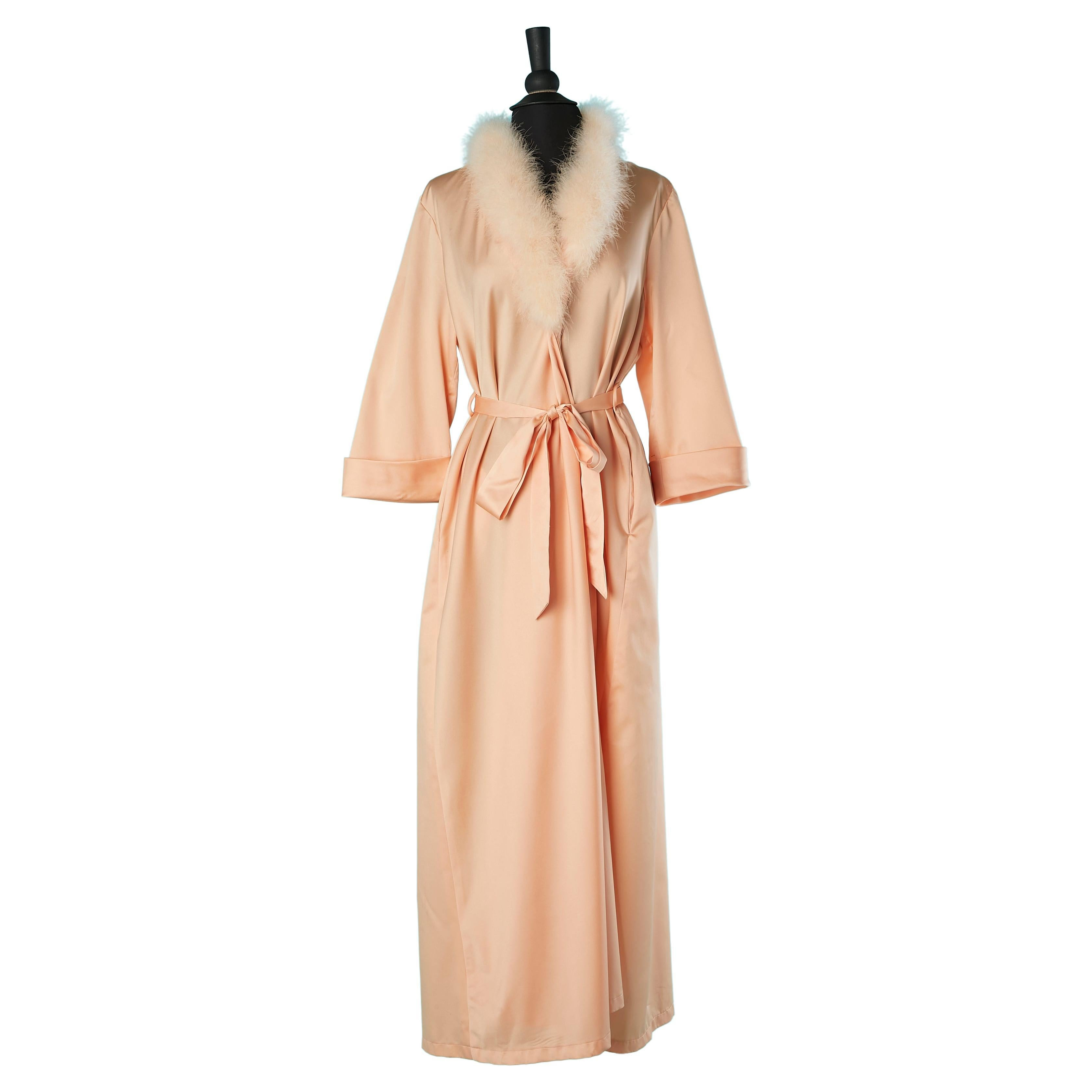 Pink Robe with feather on the collar Christian Dior Lingerie | 1stDibs