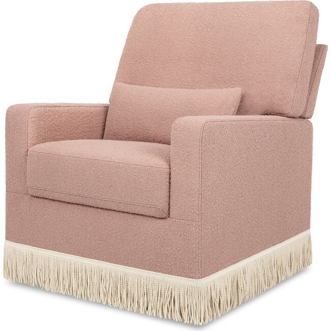 Namesake | Crawford Boucle w/ Tassel Fringe Pillowback Comfort Swivel Glider, Rose & Ivory, (Size Medium) | Maisonette | Maisonette