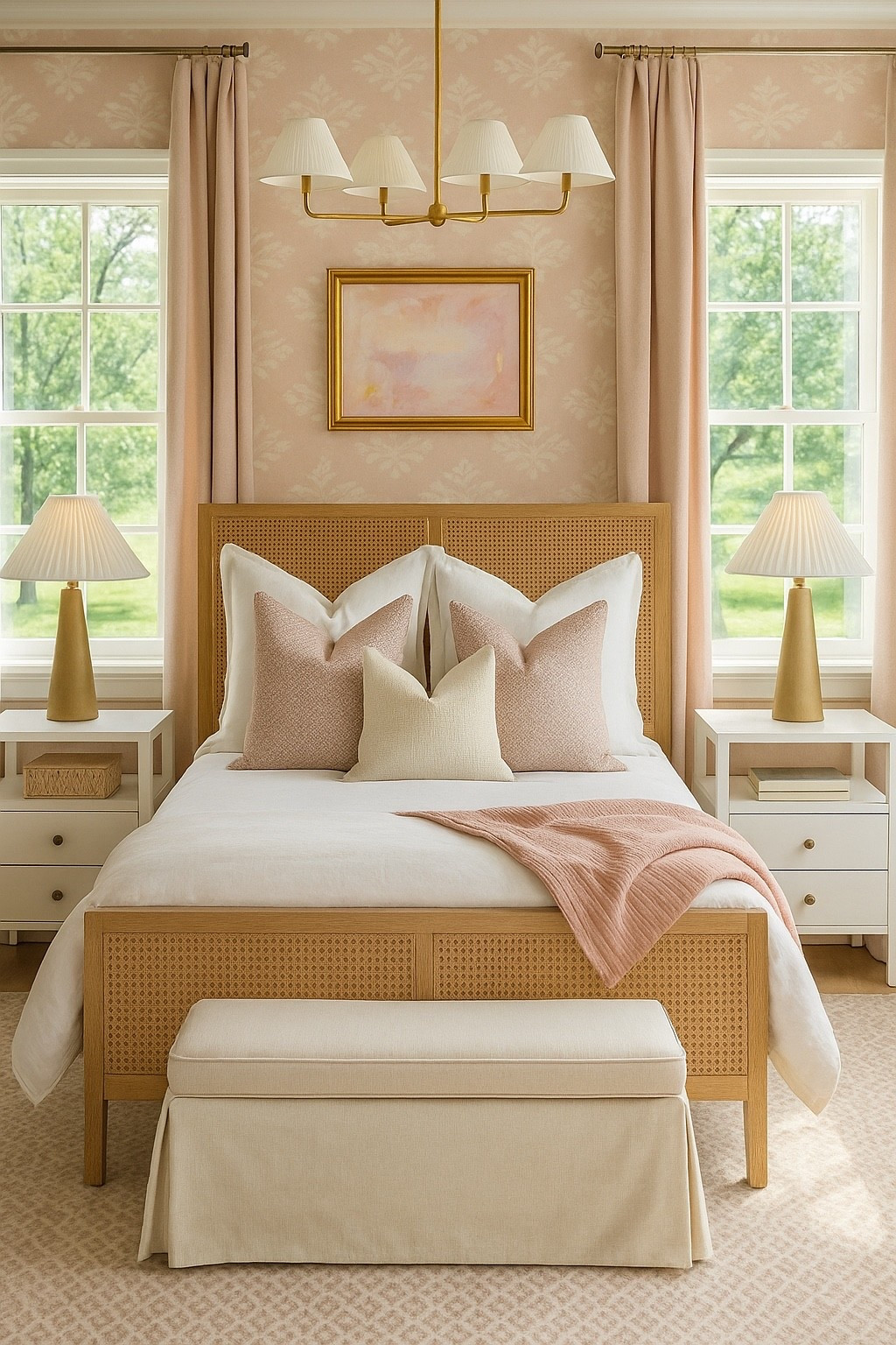 A peaceful pink and cream bedroom for any age ! 

#bed #bedroom #homedecor #wallpaper #arearug

#LTKHome #LTKSaleAlert