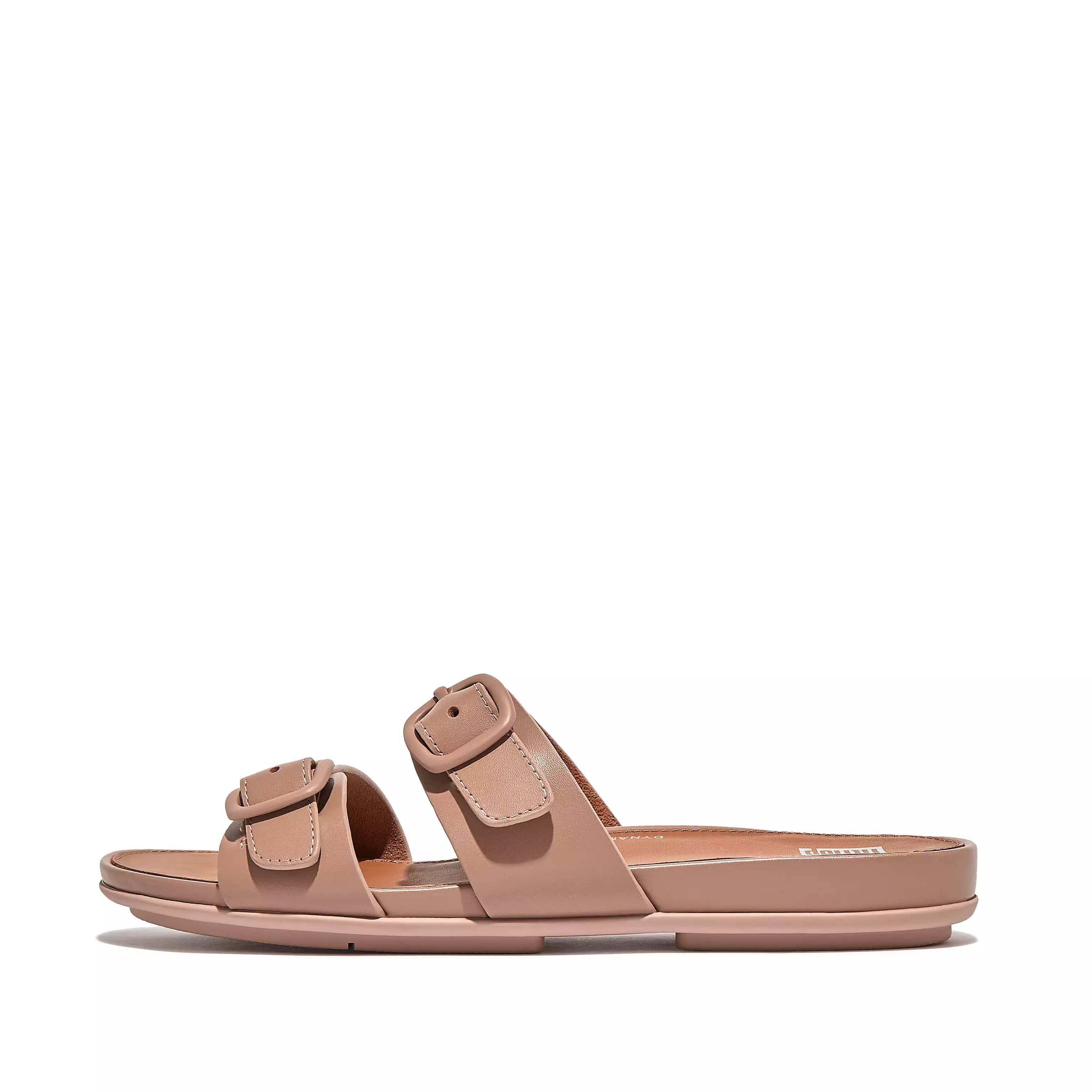 GRACIE Buckle Two-Bar Leather SlidesAdjustable | FitFlop (US)