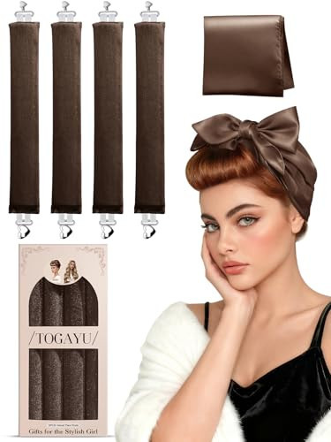 Togayu Heatless Curls Overnight Set - 4PCS Jumbo Velvet Hair Rollers to Sleep In, No-Damage Flexi Rods for Beautiful, Effortless Curls and Waves for Women | Amazon (US)