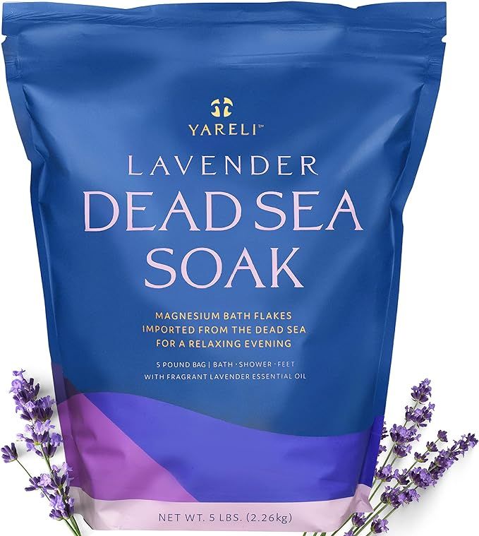 Yareli Dead Sea Bath & Foot Soak, Lavender Magnesium Bath Salt Flakes, Stronger Alternative to Ep... | Amazon (US)