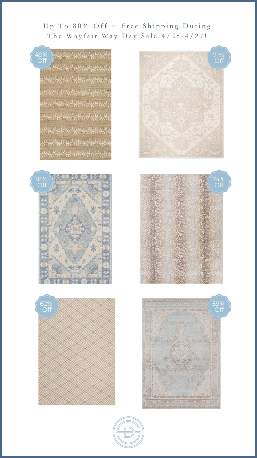 Wayfair way day rugs on sale! So many great rugs at an affordable price. 

Living room rug | bedroom rug | affordable rug | classic rug | neutral rug | blue rug 

#LTKHome #LTKSaleAlert