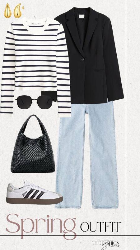 Spring Outfit | Striped Shirt | Blue Jeans | Black Blazer |

#LTKworkwear #LTKSeasonal #LTKstyletip
