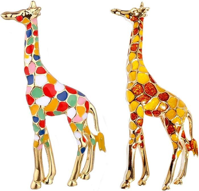 Acxico 2Pcs Giraffe Brooches for Women Cute Animal Brooch Pin Fashion Jewelry Gift for Kids Exqui... | Amazon (US)
