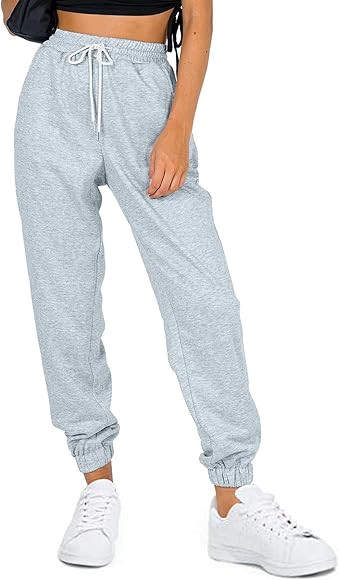AUTOMET Women's Cinch Bottom Sweatpants High Waisted Athletic Joggers | Amazon (US)