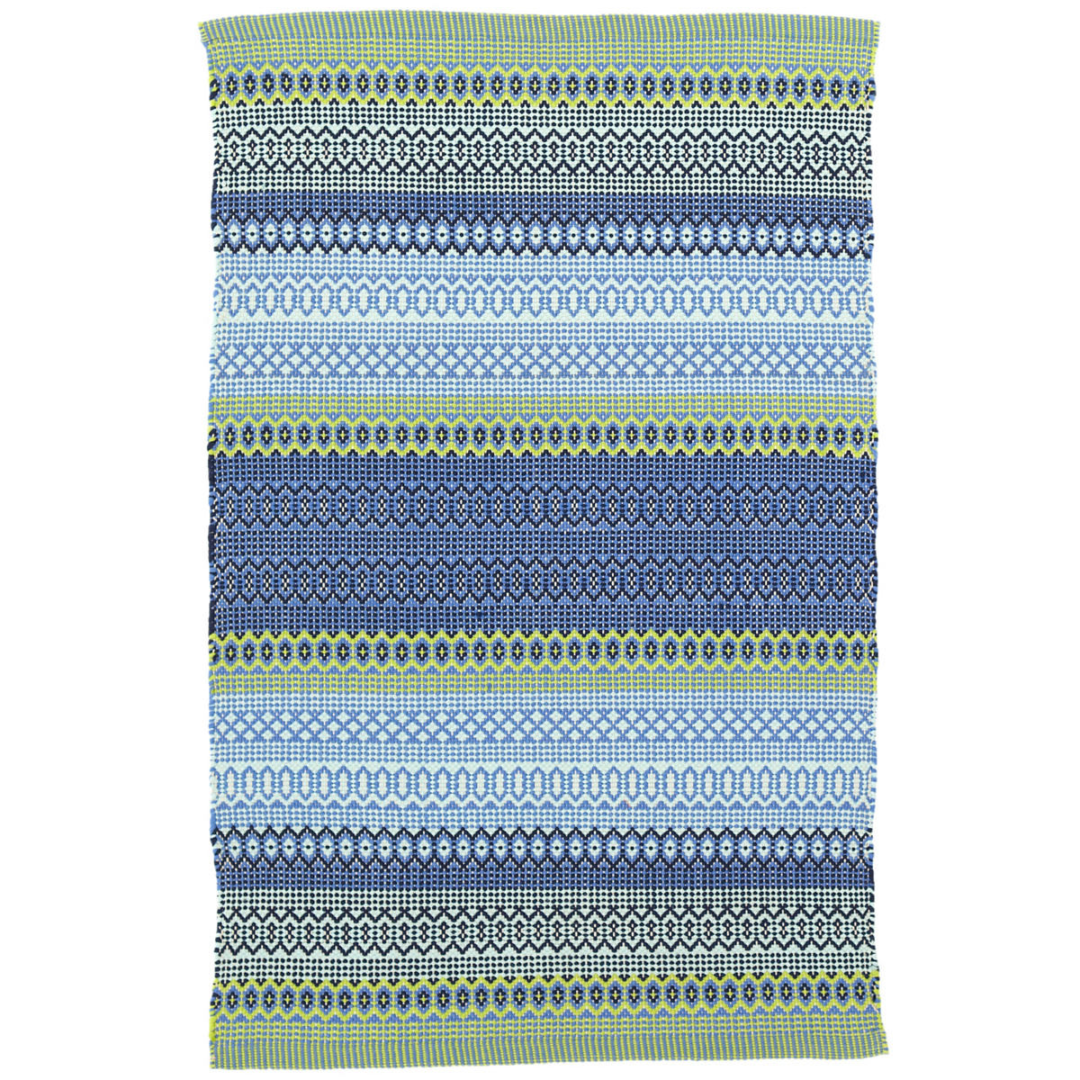 Fiesta Stripe French Blue/Green Indoor/Outdoor Rug | Annie Selke