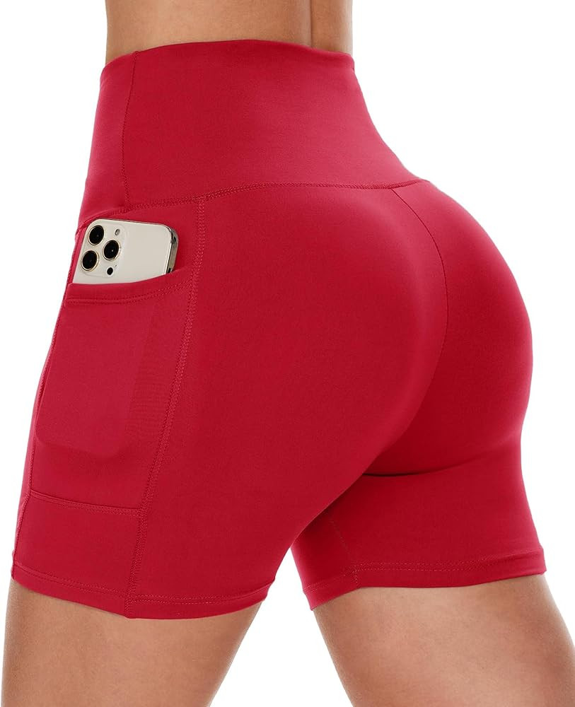 CAMPSNAIL Biker Shorts Women with Pockets - 3"/5"/8" High Waisted Workout Spandex Tummy Control G... | Amazon (US)