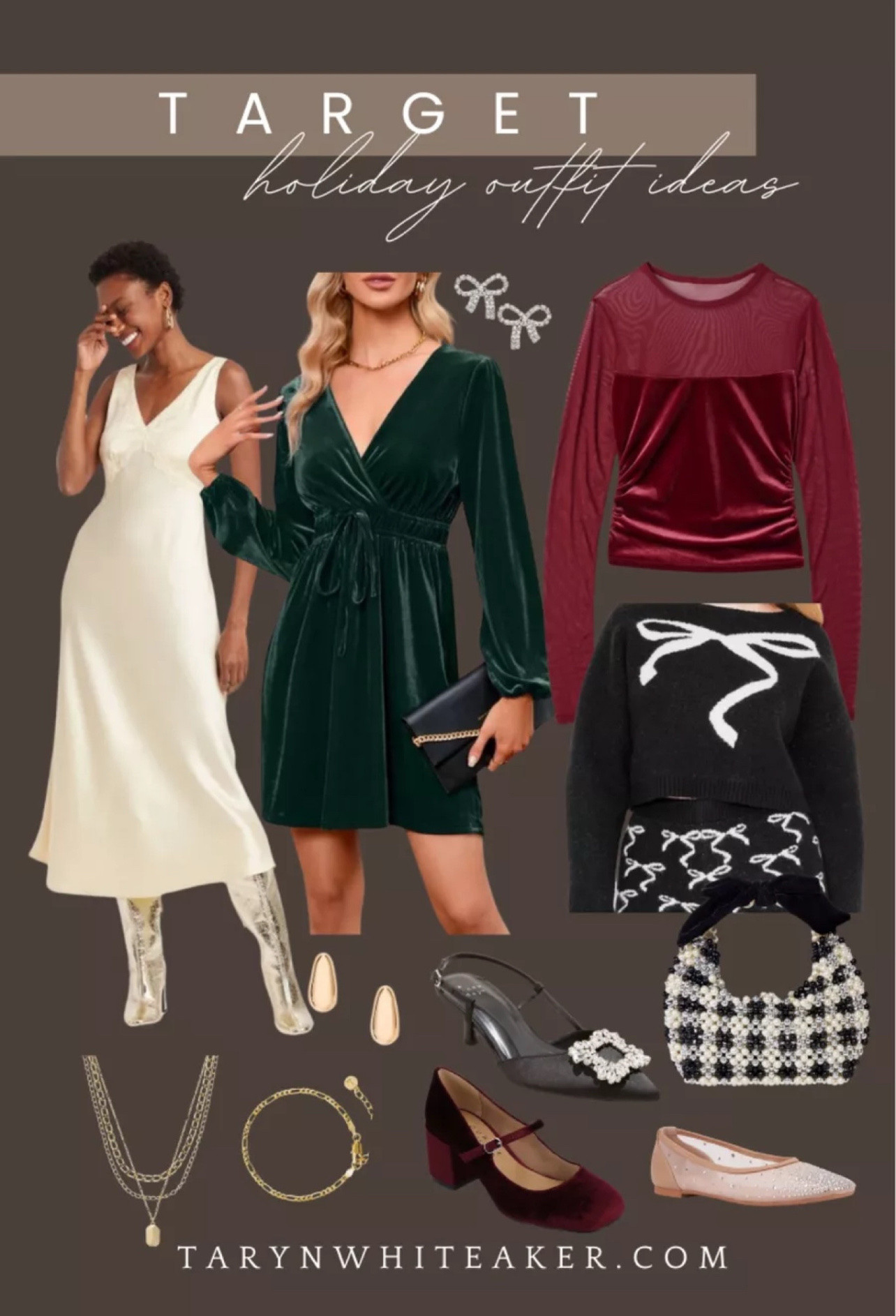 If you’re looking for affordable holiday outfits, Target has so many beautiful options this year. From velvet dresses to bow sweaters, classic heels, and festive accessories, this roundup has something for every event. Shop the full holiday style collection below.

#LTKSeasonal #LTKHoliday #LTKgrwm