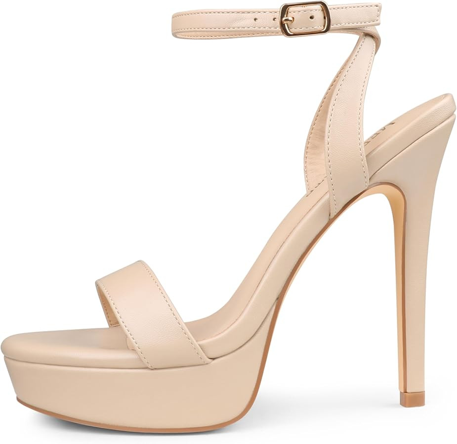 MERUMOTE Heels for Women Open Toe Heeled Sandals Ankle Strap Sexy High Heels for Dressy Wedding P... | Amazon (US)