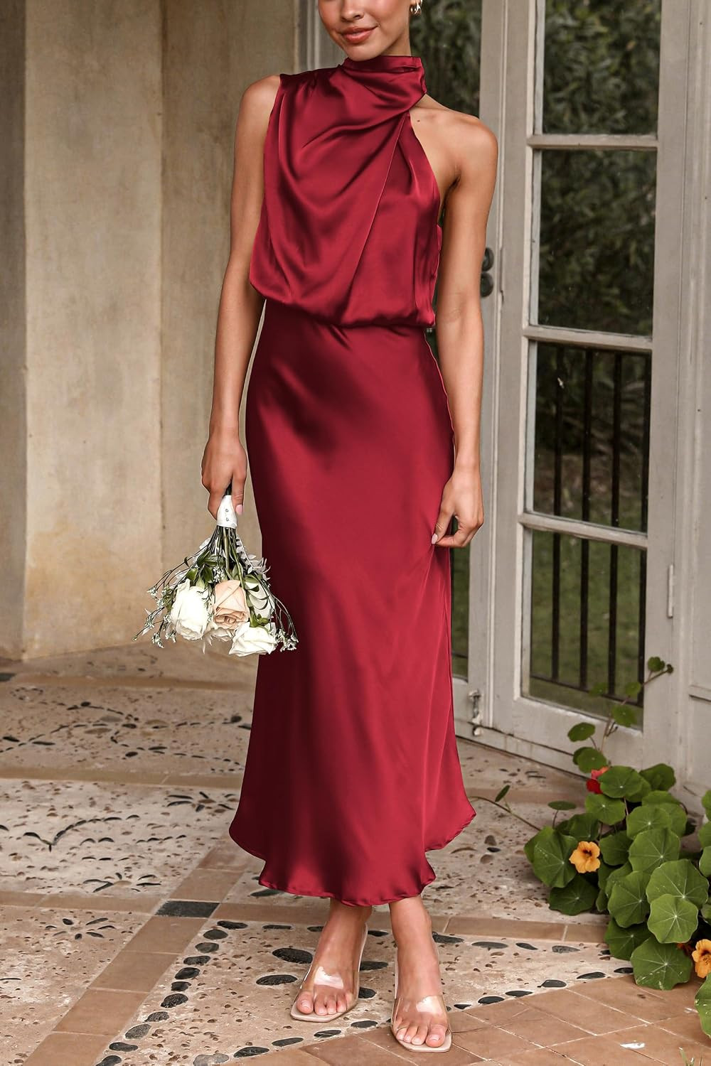 PRETTYGARDEN Women's Summer Satin Maxi Cocktail Dress | Amazon (US)