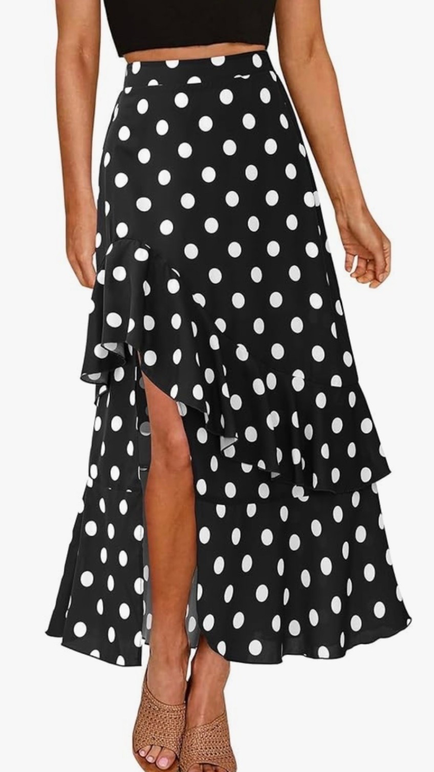 Trending dots…. This skirt got the message. 
So cute in every way. I sized up to a medium and it fit perfect 
Wear it with white, black or polo a bright color. Red, hot pink, bright yellow, etc 
Just about any shoe will work depending on the occasion

#LTKgrwm #LTKOver40 #LTKWorkwear