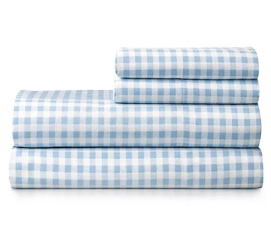 Martha Stewart Gingham Check Print Sheet Set -Queen - QVC.com | QVC