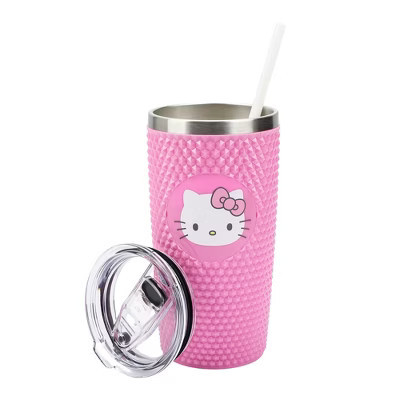 Hello Kitty Character Face Pink 20 Oz Stainless Steel Spiked Tumbler | Target