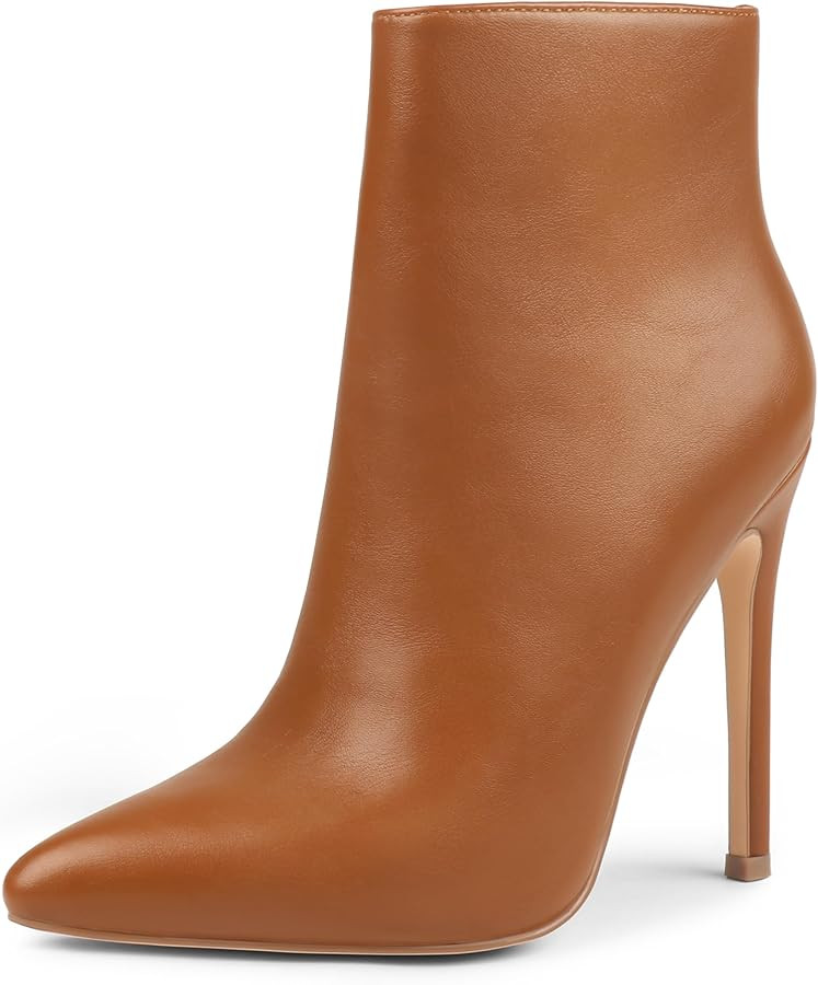 COLETER Women's Black Ankle Boots Closed Pointed Toe Stilettos Autumn Dress Booties | Amazon (US)