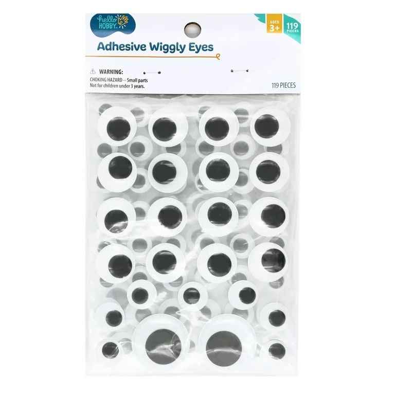 Hello Hobby Black and White Adhesive Googly Eyes, 119Ct | Walmart (US)