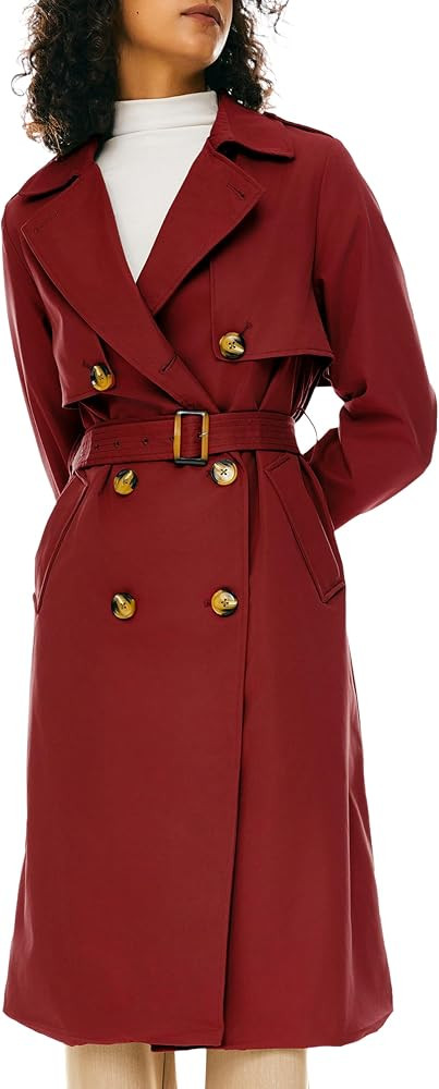 Orolay Women's 3/4 Length Double Breasted Trench Coat Lapel Jacket with Belt | Amazon (US)