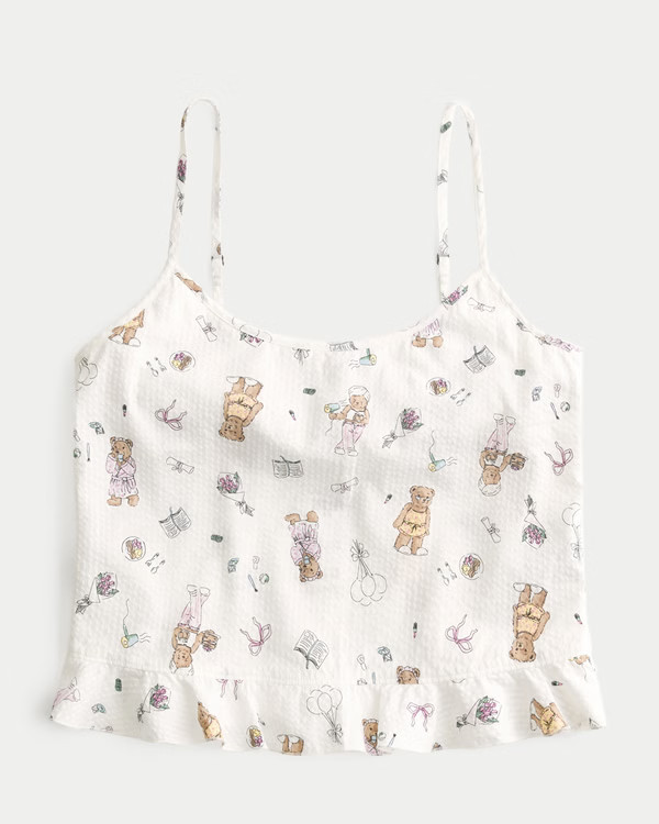 Ruffle Seersucker Pajama Tank | Hollister (US)