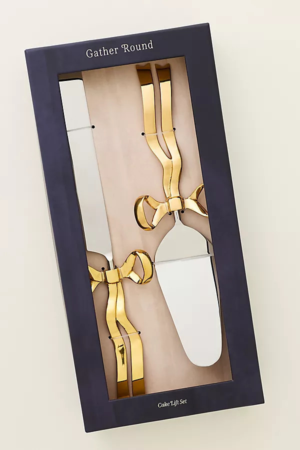 Benedita Stainless Steel Bow Cake Serve Set | Anthropologie (US)