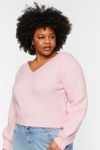 Plus Size Purl Knit V-Neck Sweater | Forever 21 (US)
