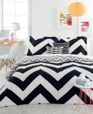 Chevron Black 4 Piece Twin Comforter Set Bedding | Macys (US)