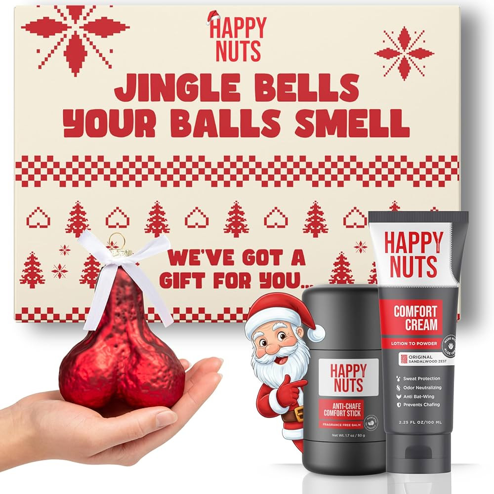 Happy Nuts Holiday Anti Chafing Deodorant Festive Essentials Bundle Kit - Perfect Men's Gift for ... | Amazon (US)
