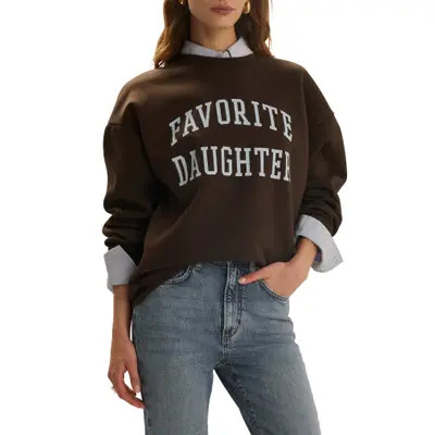 Favorite Daughter Collegiate Cotton Blend Sweatshirt in Beetroot at Nordstrom, Size Small | Nordstrom