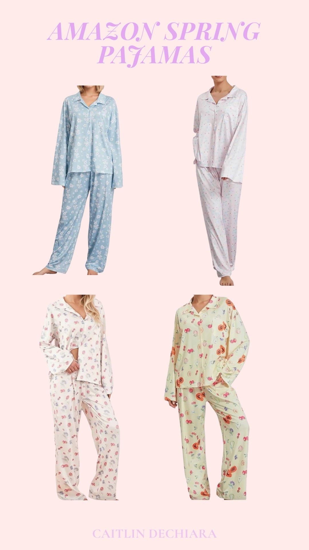 cutest Amazon pj’s for spring!!! I got a size M in all. bottoms run a bit small in my opinion so size up for a looser fit 

#LTKSpringSale #LTKselfcare #LTKSeasonal