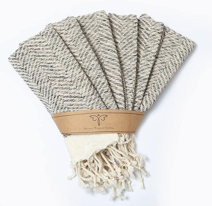 Smyrna Turkish Cotton Kitchen Dish Towels Herringbone Series Pack of 6 | 100% Cotton, 12x12 | Mac... | Amazon (US)