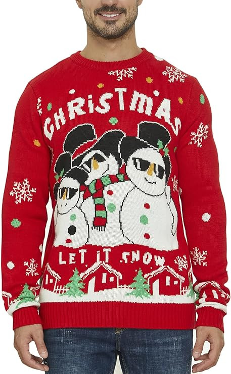 VENTELAN Men's Ugly Christmas Sweater Funny Santa Xmas Crew Neck Sweaters | Amazon (US)