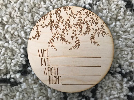 Custom Birth Name Date Weight and Height Announcement Plaque Laser Cut Wood Photo Prop Sign Desig... | Etsy (US)