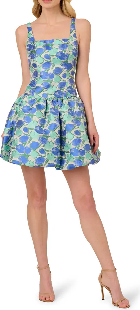 Adrianna Papell Floral Jacquard Drop Waist Dress | Nordstrom | Nordstrom