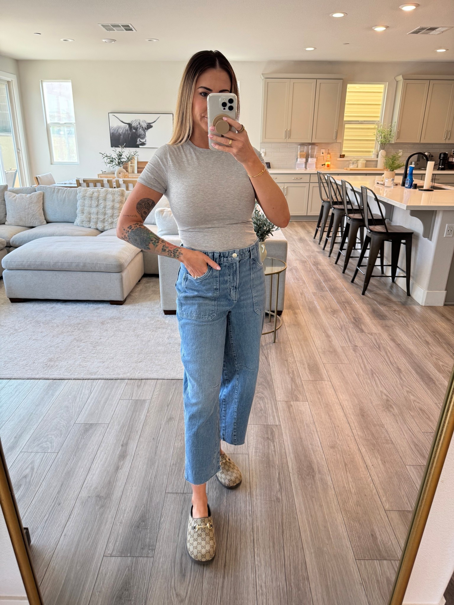 Wearing size small top and size 6 denim 

#LTKgrwm #LTKootd #LTKmomlife