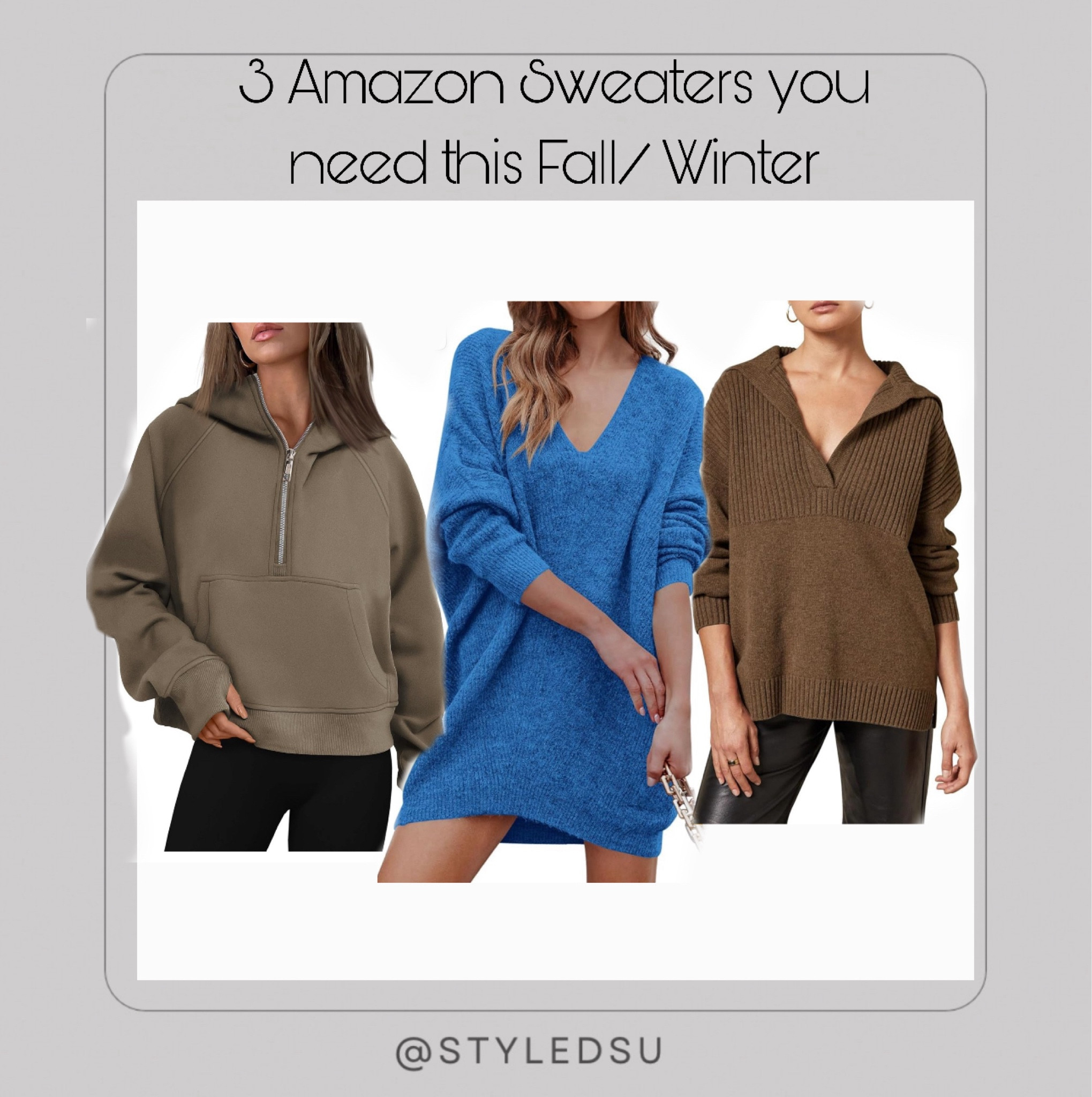 Amazon sweater. 
3 amazon sweaters .
Blue sweater. 
Brown sweater. 
Brown sweatshirt. 

Amazon free people sweaters. 
Amazon fashion finds. 
Amazon fall finds. 
Amazon winter finds. 
Free people under $50 
Free people sale. Amazon Prime Day, Amazon Prime Day 2023, Prime Day, #primeday2023
Amazon finds
#primeday #primeday2023 #primedaydeals 
Amazon Prime Day: Ray ban sunnies
Prime Day, Amazon prime day, Amazon finds, Amazon deals
#amazonprime2023
Amazon finds
 #liketkit 
Amazon Gadgets 
Amazon Kitchen Finds
 Amazon Finds 
Amazon Home 
Amazon Finds 
Amazon Bathroom 
Amazon Decor 
Amazon Home Decor
 Amazon Furniture 
Amazon Bathroom 
Amazon Essentials 
Amazon Kitchen Essentials Living Room Decor Livingroom Home Decor Finds Home Decor Bedroom Home Decor Kitchen Home Decor Kids Home Decor bathroom Home Decor Livingroom Home Decor Office Home Decor College  #amazonfinds #amazon #livingroomdecor #homedesign #homedecor #amazonfashion #amazondresses #amazoninfluencer #amazonsale #amazondeals #amazondailydeals #amazonnew #amazonprime #fashion #sandals #walmartfinds #homedecor #workwear #sale #kids #onsale #boho #easter #sweater #jeans #shoes #targetstyle #target #targetfinds target #kitchen #targethome #toddler #baby #loungewear #coffeetabledecor #homedecor #shelfdecor #rugs #nightstand #dresser #bathroom #pantry #desk #workdesk #whitedesk #officedesk #studydesk #summer #spring #fall #falldecor #christmas #maternity #christmasdecor #rugs #arearugs #bed #bedroomdecor #chair #chairs #coffeetable #boots #jeans #jeansjacket #workwear #officook #officewear #officeoutfut #summerdress #weddingguest #weddingguestdress #bridesmaid #bridesmaidsdress #brudesmaidsgifts #newborn #baby #babyshower #babyshowergift #mothersday #fathersday #fallfashion #organization #nursery #sunglasses #newborn #giftfornewborns  #pantry #bathroom #giftforgrandma
Sale
Amazon sweater. 

#LTKSeasonal #LTKHoliday #LTKHolidaySale