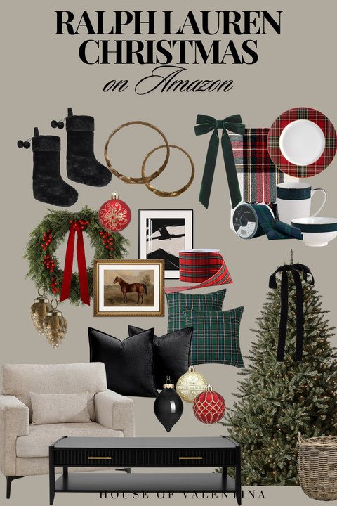 EEEKKKK! This is next-level Christmas perfection! I went full Ralph Lauren again and I swear my house looks like a cozy ski lodge in the best way possible. Plaid everywhere, gold accents, velvet stockings—it’s giving classy holiday dream and I’m fully obsessed. How is this all from Amazon?? 

 #LTKHoliday #LTKSeasonal #LTKHome