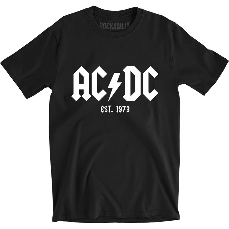 AC/DC Men's  Est. 1973 Slim Fit T-shirt Black | Walmart (US)