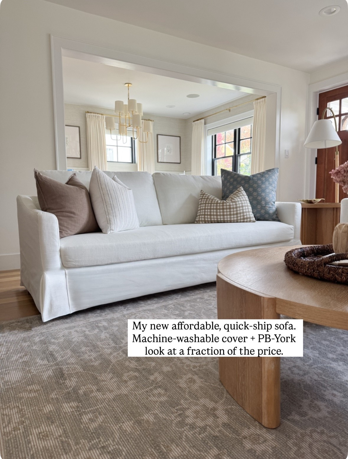 This white sofa has been such a good find — simple, neutral, and so easy to style with different textures and seasons. The silhouette feels timeless, and the washable cover makes it a practical choice for a busy home. Is a pottery barn York slipcovered sofa look for less! 

Linking the exact sofa and a few pillows I love pairing with it.
#NeutralHome #LivingRoomInspo #LTKHome #HomeDecorFavorites

#LTKSaleAlert #LTKCyberWeek #LTKHome