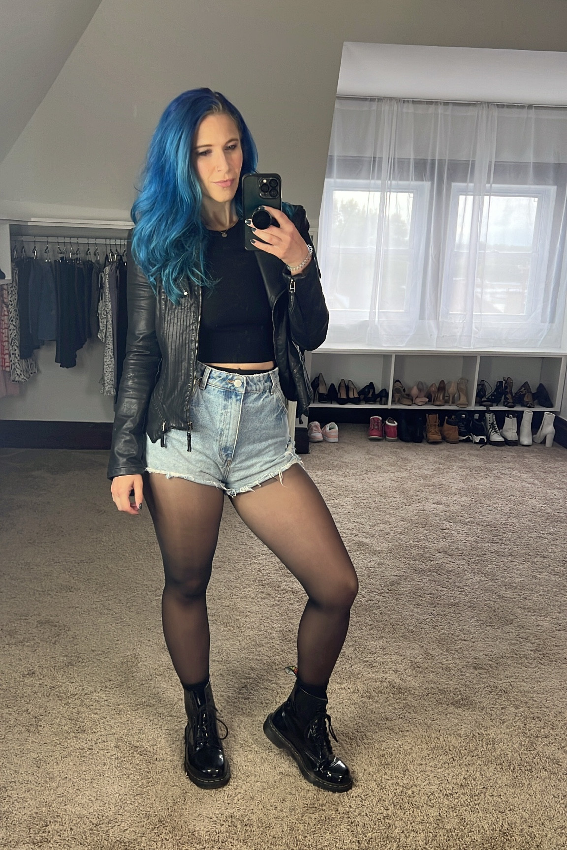 Fall Outfits, Fall transitional outfit, shorts with tights outfit, fall outfit idea, edgy fall outfit, moto jacket, black cropped t-shirt outfit 

#LTKfindsunder50 #LTKfindsunder100 #LTKSeasonal