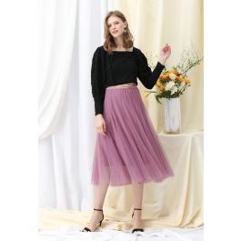 My Secret Garden Tulle Midi Skirt in Lilac | Chicwish