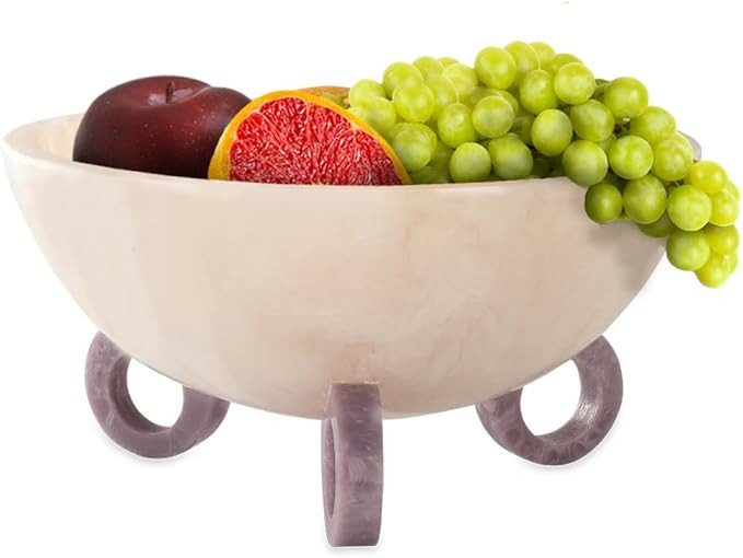 Folkulture Fruit Bowl for Kitchen Counter, 9" Resin Decorative Bowl, Centerpiece Table Decoration... | Amazon (US)