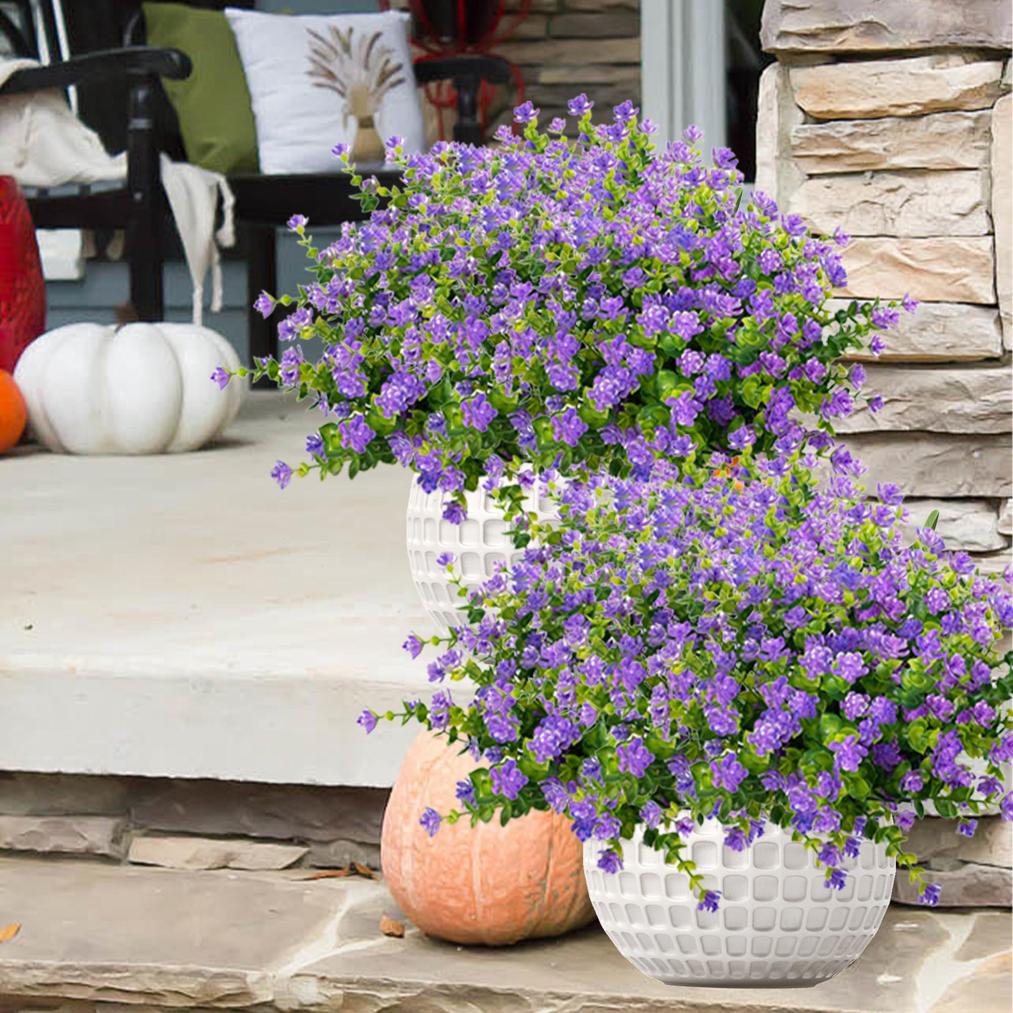 Outdoor Artificial Flowers UV Resistant, 20 Bundles Fake Realistic Floral Greenery Plants for Out... | Amazon (US)
