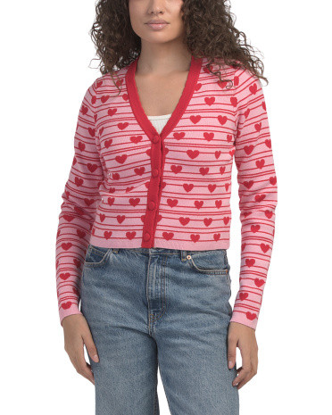 Heart Printed Cardigan | TJ Maxx
