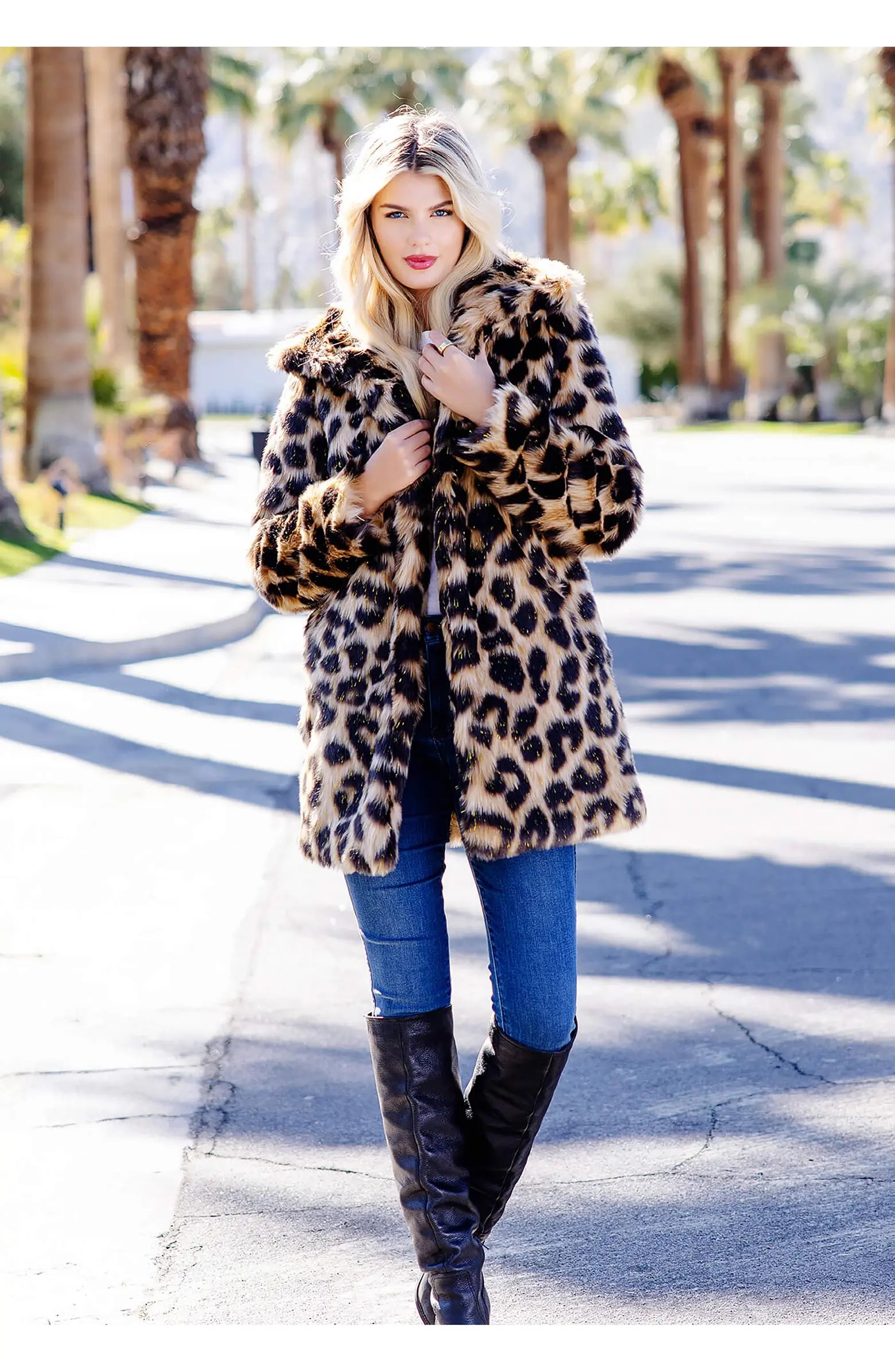 DONNA SALYERS FABULOUS FURS Stardust Leopard Print Faux Fur Coat | Nordstrom | Nordstrom