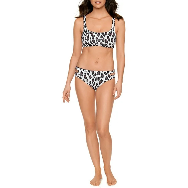 Time and Tru Women’s Roaring Good Time Mid Rise Reversible Bottom Swimsuit - Walmart.com | Walmart (US)