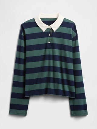 Oversized Stripe Rugby Polo Shirt | Gap Factory